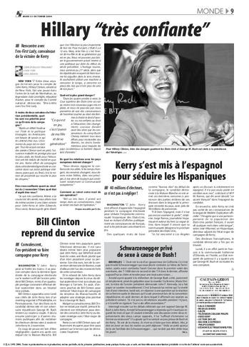 Hillary « très confiante »